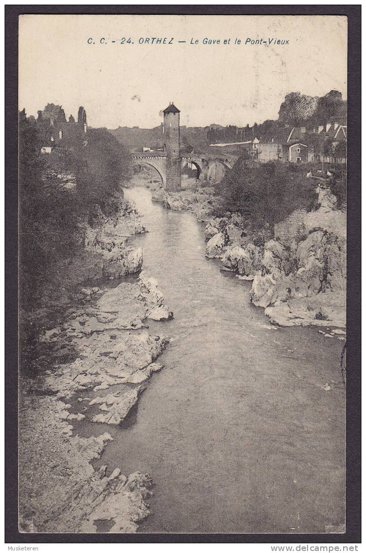 France CPA Orthez - 24. Le Grave Et Le Pont-Vieux Mult Franked ORTHEZ 1921 Sent To Danemark (2 Scans) - Orthez