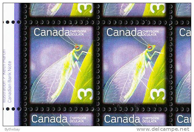 Canada MNH Scott #2235 Minisheet Of 50 3c Golden-eyed Lacewing With Variety #2235a - Ganze Bögen