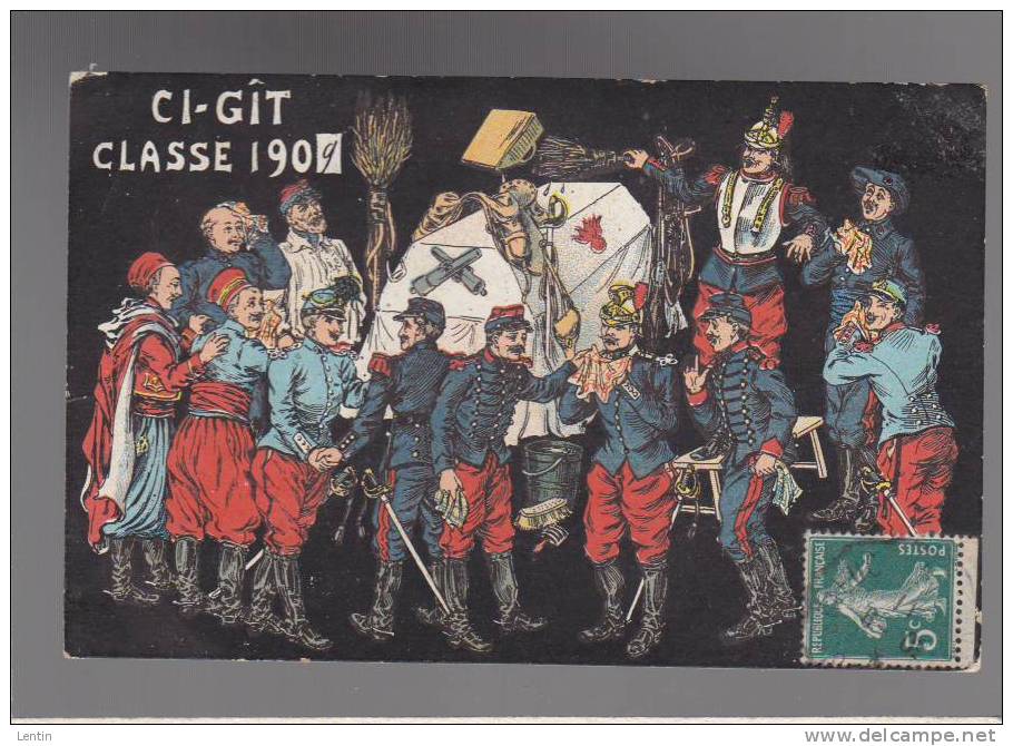 *militaire Humoristique - Classe 1909, - Humoristiques