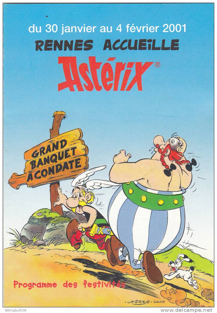 UDERZO. RENNES Accueille Astérix. Grand Banquet à Condate. Joli Programme Des Festivités. 2000 - Advertisement