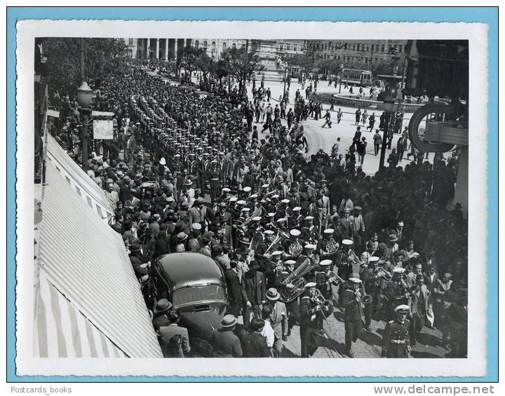 Foto Parada Marinha Alemã Em LISBOA Estado Novo PORTUGAL. German Sailors Parade. WWII May 1939 - Bateaux