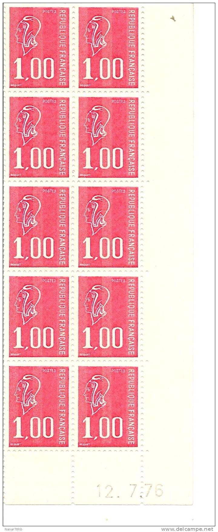 (d) Bloc De 10 Avec Coin Daté 12.7.76 - 1970-1979