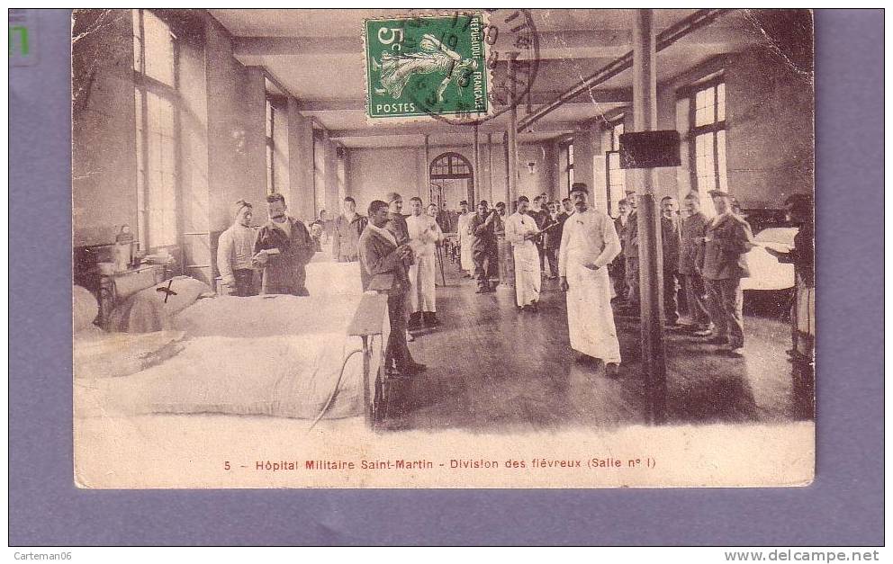 75 - Paris 10 ème - Hôpital Militaire Saint-Martin - Division Des Fiévreux (salle N° 1) - Editeur: Breger N° 5 - Arrondissement: 10