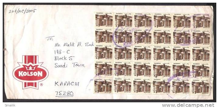 Pakistan Postal History Local Used Cover With 80 Stamps Affixed, Very Interesting Cover 2005 - Pakistan