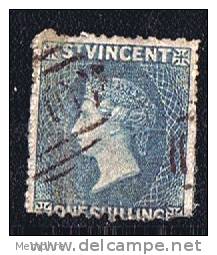 ST VINCENT  Victoria  1/- Slate Grey No Wmk  Perf 12 X 15 SG 11 - St.Vincent (...-1979)