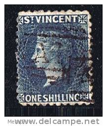 ST VINCENT  Victoria  1/- Indigo  No Wmk  Perf 11 X 12 1/2 SG 13 - St.Vincent (...-1979)