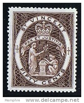 ST VINCENT  1955 Queen Elizabeth II Definitive  * MH Wmk Multiple Crown CA, Perf 12 - St.Vincent (...-1979)