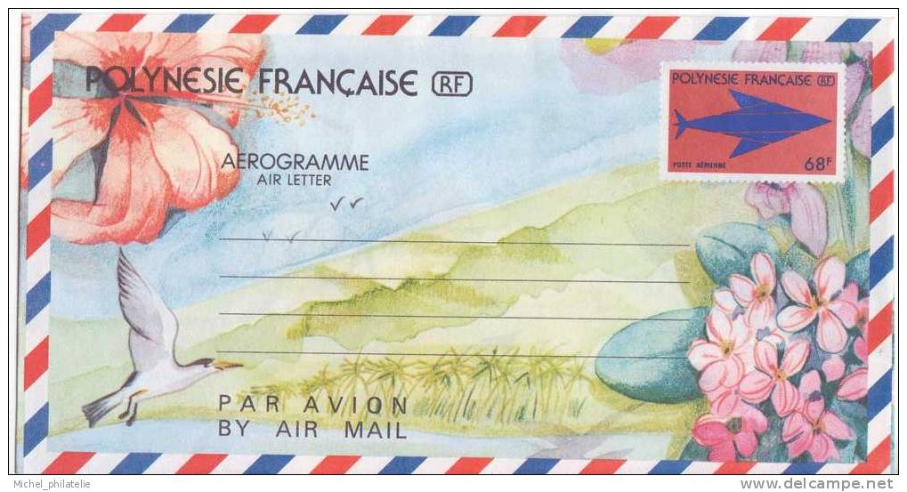 Entier Postal Aerogramme à 68f Polynésie - Postwaardestukken