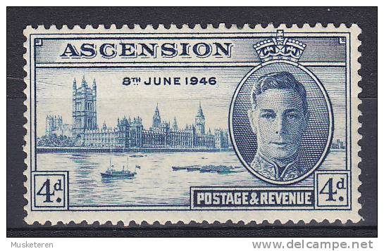 Ascension 1946 Mi. 54     4 P King George VI Victory Omnibus Issue MH* - Ascensión