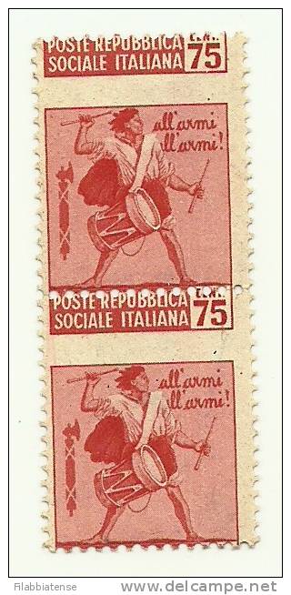 1944 - Repubblica Sociale 499 Monumenti V47 - Dentellatura Spostata, - Mint/hinged