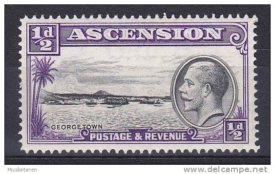 Ascension 1934 Mi. 22     ½ P King George V & Georgetown MH* - Ascension (Ile De L')