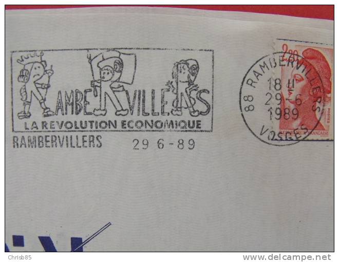 OBLITERATION FRANCAISE 1989 RAMBERVILLIERS 88 REVOLUTION FRANCAISE - French Revolution