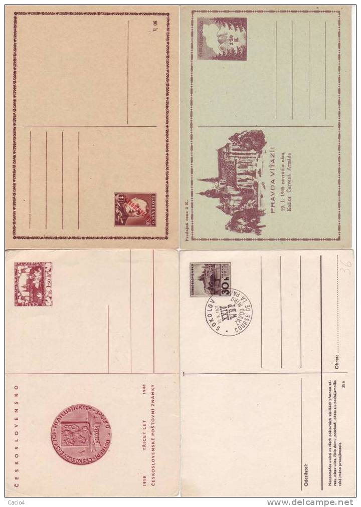 1945-1971 Set Of 8 Different Prestamped Czechoslovak Postcards, New - Briefe U. Dokumente