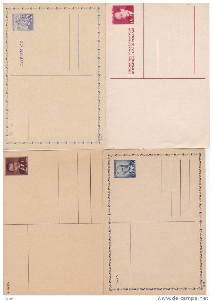 1945-1971 Set Of 8 Different Prestamped Czechoslovak Postcards, New - Briefe U. Dokumente