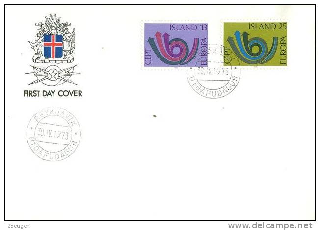 ICELAND  1973 EUROPA CEPT FDC - 1973