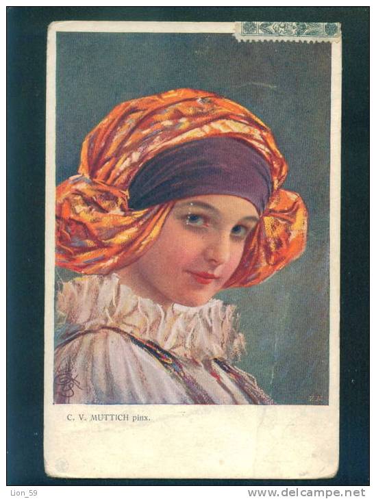 015093 Czech Illustrator Camil. Kamil Vladislav Muttich - Young Girl In National Costume Pc Publisher: M.K. 267-4 - Muttich, C.V.