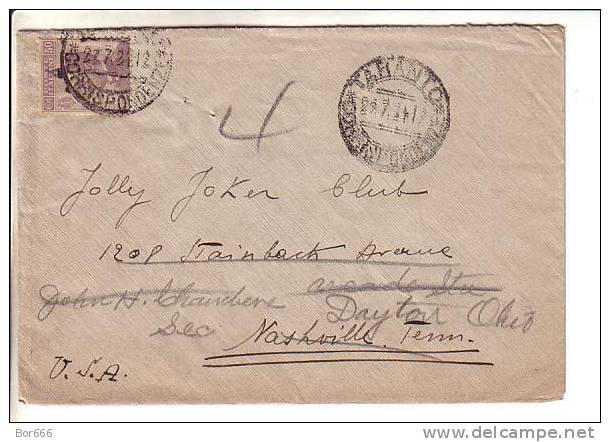 GOOD OLD ITALY Postal Cover To USA 1921 - Good Stamped - Marcophilia