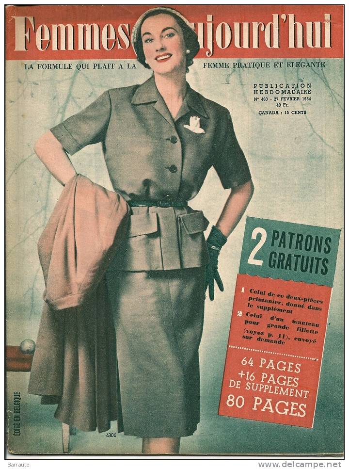 Femmes D´aujourd´hui N° 460 Du 27/02/ 1954  Interview De Lucien JEUNESSE.. - Fashion