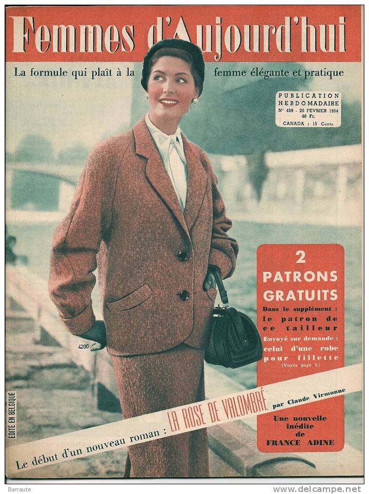 Femmes D´aujourd´hui N° 459 Du 20/02/ 1954   Interview De ISA MIRANDA. - Mode