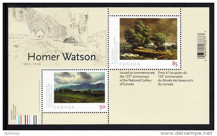 Canada MNH Scott #2110 Souvenir Sheet Of 2 50c And 85c Homer Watson Paintings - Neufs