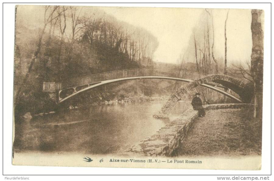 Aixe Sur Vienne (87) - CPA - Le Pont Romain Et La Passerelle - Aixe Sur Vienne