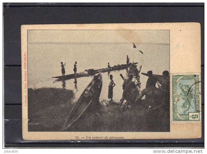 Moyen Congo - Yvert  51- Carte Postale Pirogues - Lettres & Documents