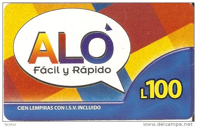 TARJETA DE HONDURAS DE 100 LEMPIRAS  DE ALO - Honduras