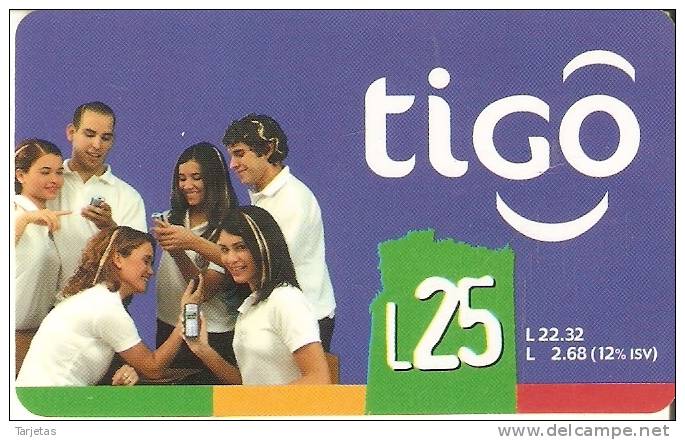 TARJETA DE HONDURAS DE 25 LEMPIRAS  DE TIGO  - GRUPO DE GENTE - Honduras