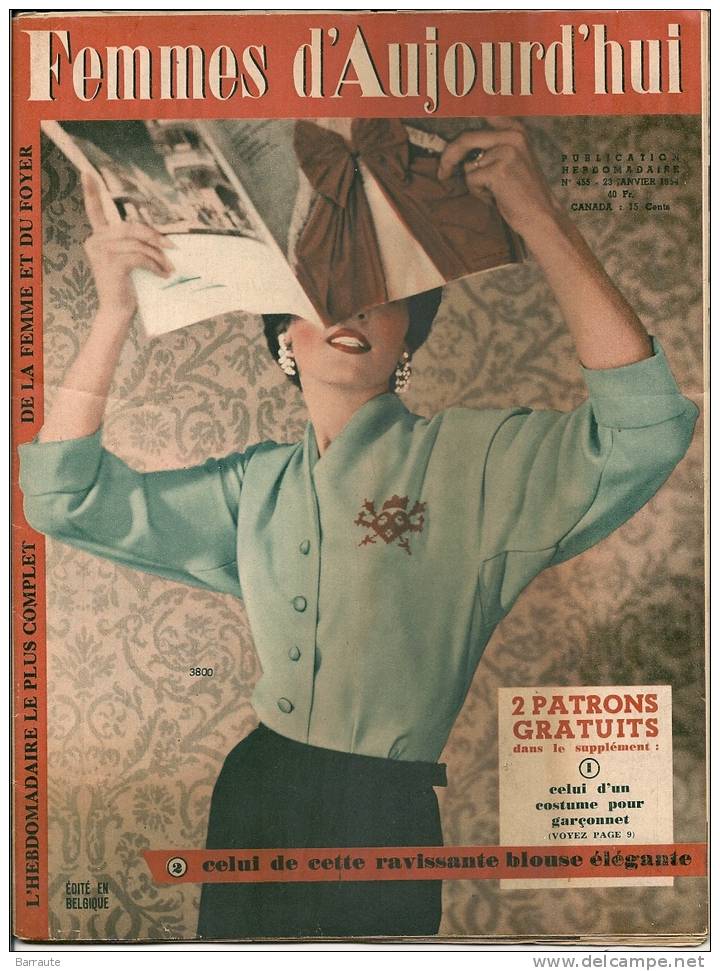 Femmes D´aujourd´hui N° 455 Du 23/01/ 1954   Interview De Pierre BRASSEUR - Mode