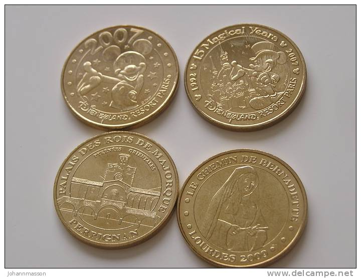 Lot De 4 Jetons  Touristique Monnaie De Paris - Andere & Zonder Classificatie