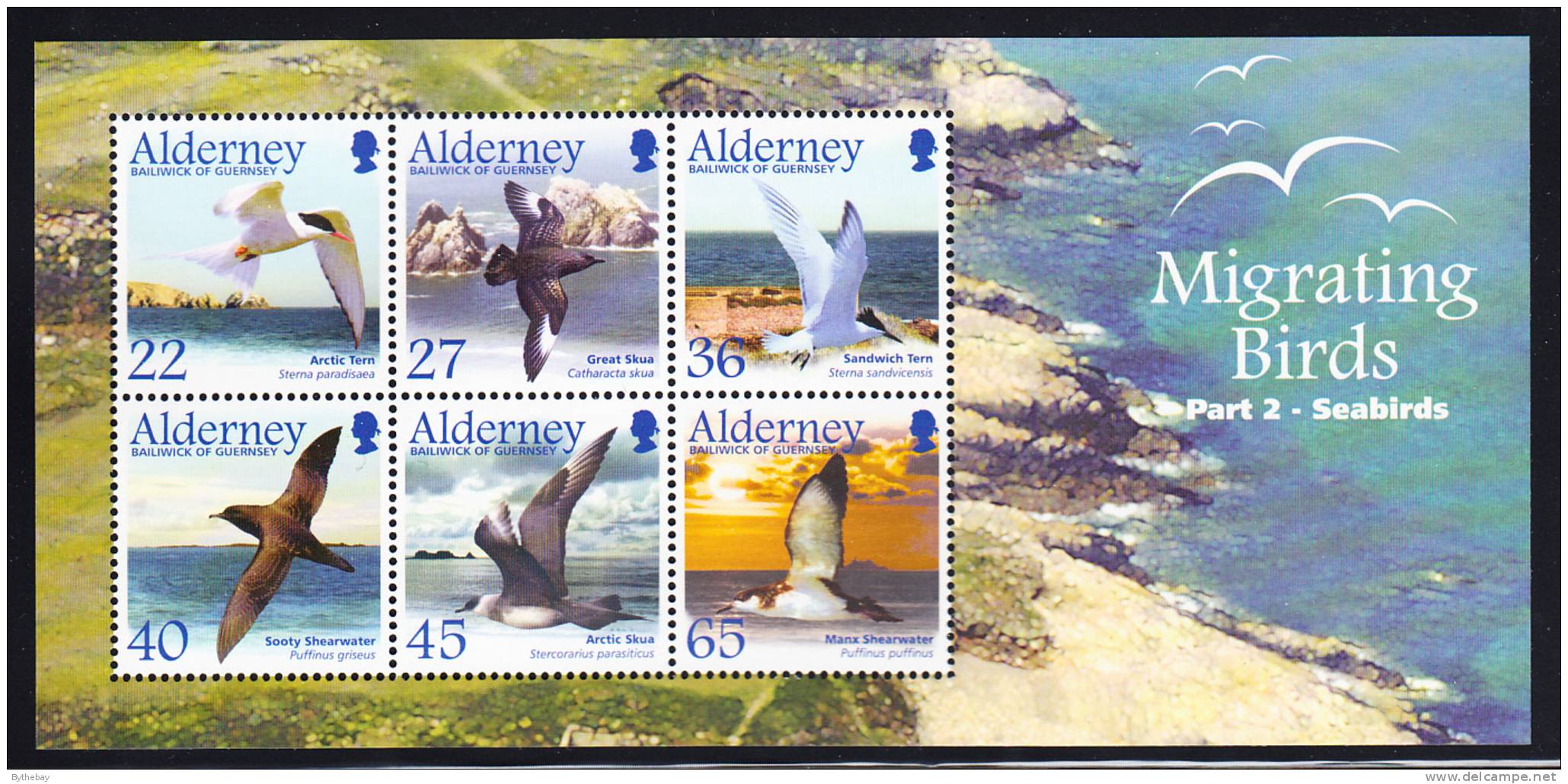 Alderney Scott #214a MNH Souvenir Sheet Of 6 Migrating Birds - Seabirds - Alderney