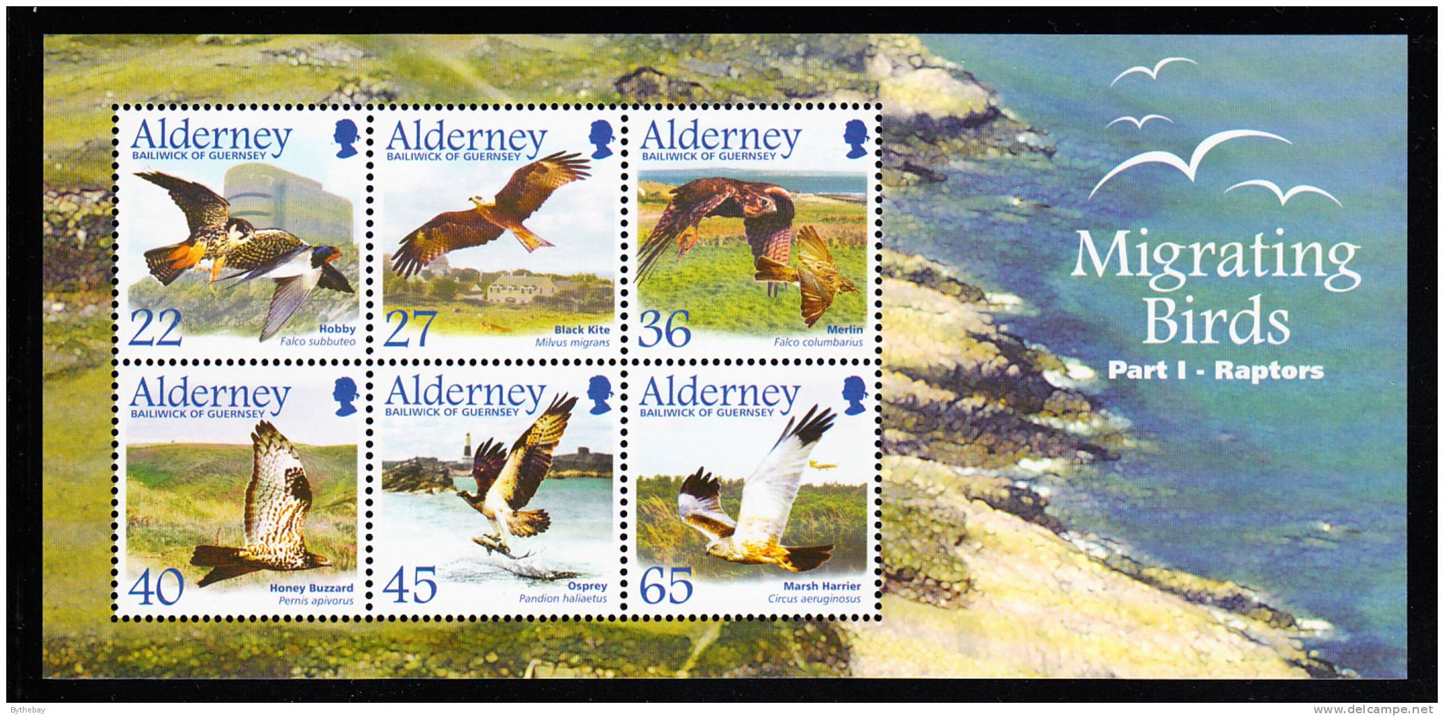 Alderney Scott #190a MNH Souvenir Sheet Of 6 Migrating Birds - Raptors - Alderney