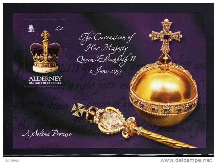 Alderney Scott #202 MNH Souvenir Sheet 2pd 50th Anniversary Coronation - Alderney