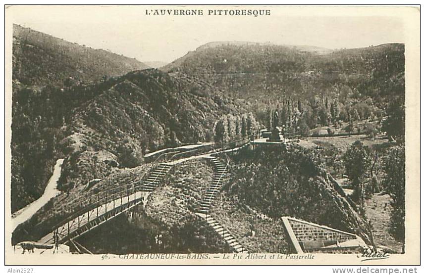 63 - CHATEAUNEUF-les-BAINS - Le Pic Alibert Et La Passerelle (Idéal, 56) - Manzat