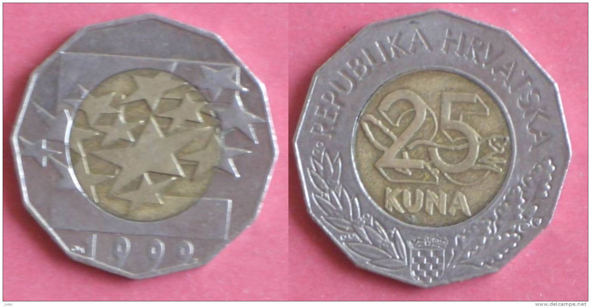 25 KUNA - REGARDING THE INTRODUCTION OF EURO 1999 (Croatia) Bi-metallic Bimétallique Bimetalica Bimetallica Coin Monnaie - Kroatië