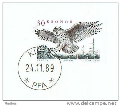 SWEDEN 1989  , OWL , PFA SPECIAL GIFT PUBLICATION - Uilen