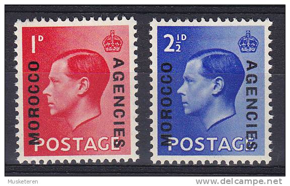 Great Britain Used Abroad, Morocco Agencies 1936 Mi. 75-76 King Edward VIII. Overprinted MH* - Oficinas En  Marruecos / Tanger : (...-1958