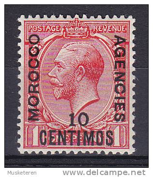 Great Britain Used Abroad, Morocco Agencies 1917 Mi. A 104   10 C On 1 P King George V. Overprinted Spanish Currency MH* - Bureaux Au Maroc / Tanger (...-1958)