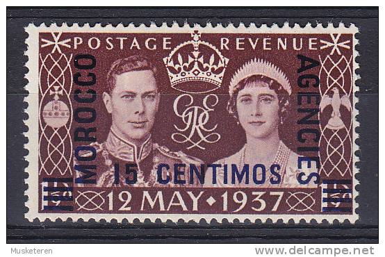 Great Britain Used Abroad Morocco Agencies 1937 Mi. 136 15 C On 1½ P King George VI Coronation Overprinted Spanish C MH* - Bureaux Au Maroc / Tanger (...-1958)