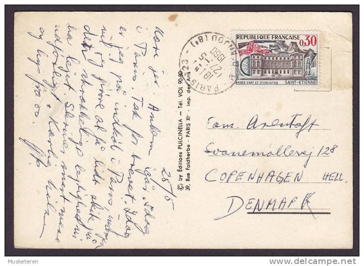 France CPA Signed Jacques FAIZANT Humour PARIS 1960 Card To Danemark (2 Scans) - Faizant