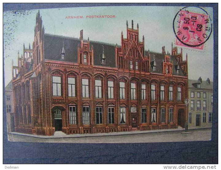 CPA Arnhem Postkantoor - Couleur 1908 Vue Rare - Arnhem