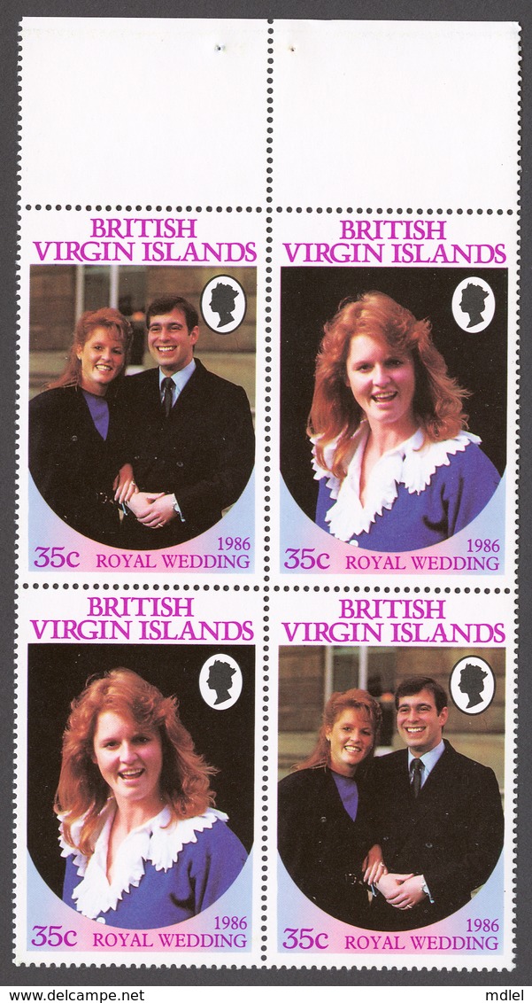 British Virgin Islands 1986 Mi# 550-51 (booklet Pane)** WEDDING OF PRINCE ANDREW AND SARAH FERGUSON - Iles Vièrges Britanniques
