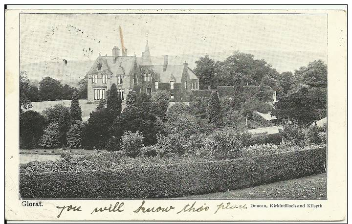 GLORAT HOUSE 1904 OLD POSTCARD - Stirlingshire