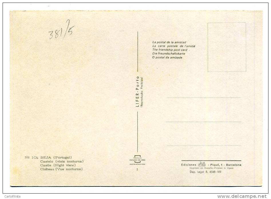 BEJA - Castelo (vista Nocturna) - Beja