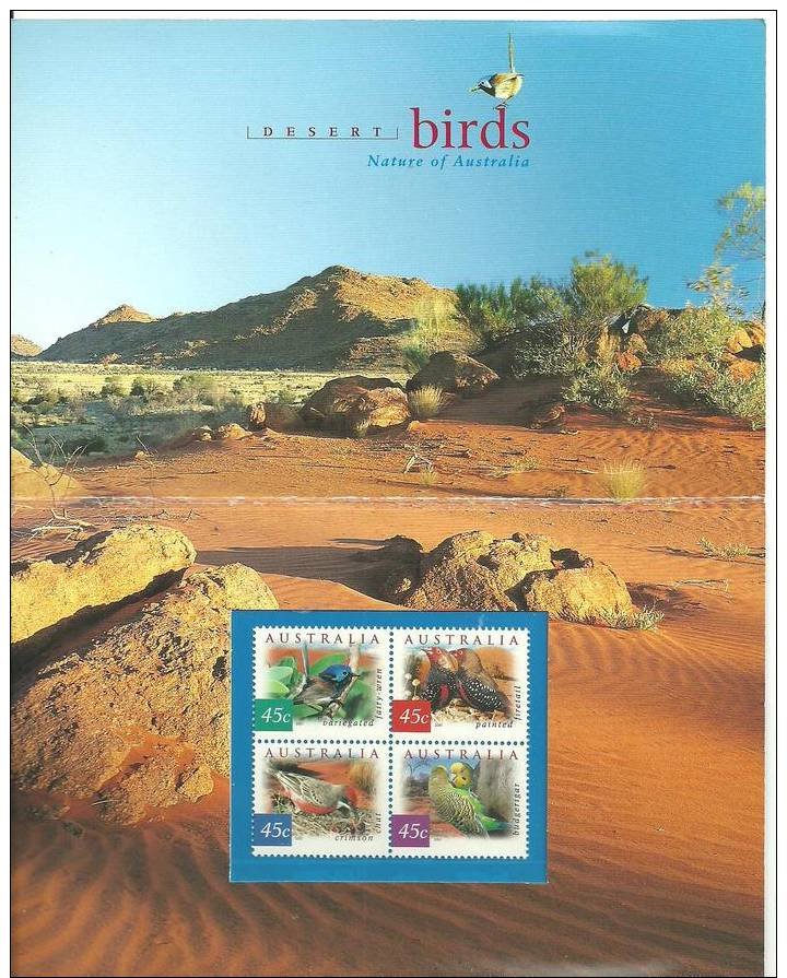 AUSTRALIA - 2001 DESERT BIRDS   - PRESENTATION PACK - Presentation Packs