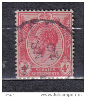 AP569 - MALACCA 1921, GV  Yvert N. 169  USED . Fil CA Corsivo Mult . - Malacca