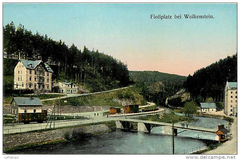 Allemagne -ref 347- Flobplatz Bei Wolkenstein - Plan Wagons Rails Ligne De Chemin De Fer - Carte Bon Etat - - Wolkenstein