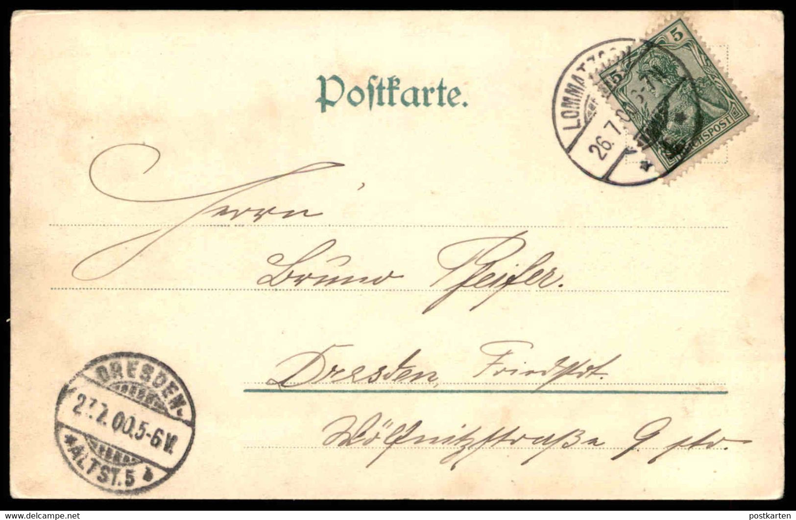 ALTE POSTKARTE LOMMATZSCH PANORAMA 1900 Sachsen Handkolorierte Künstlerkarte Wäsche Clothes Ansichtskarte Postcard Cpa - Lommatzsch