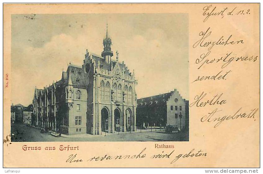 Allemagne -ref 292- Gruss Aus Erfurt - Rathaus - - Erfurt