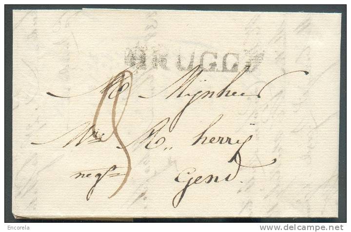 LAC De BRUGGE (griffe Noire) Le 1/10/1826 Vers Gand; Port 3 Décimes.  TB  - 6909 - 1815-1830 (Dutch Period)